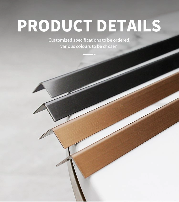Stainless Steel V-Shape Angle Profile with Color 800 G Mirror Finish Used as Wall Corner Protector